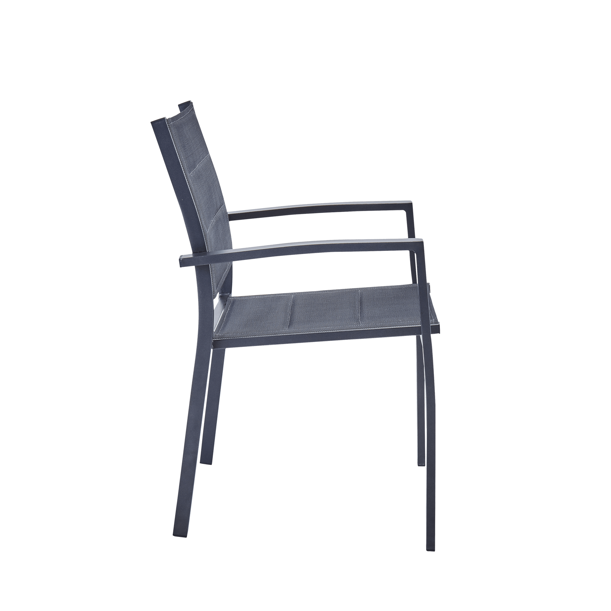 Bricocenter ORION BETA II NATERIAL Chair with armrests aluminum and textilene, padded, anthracite