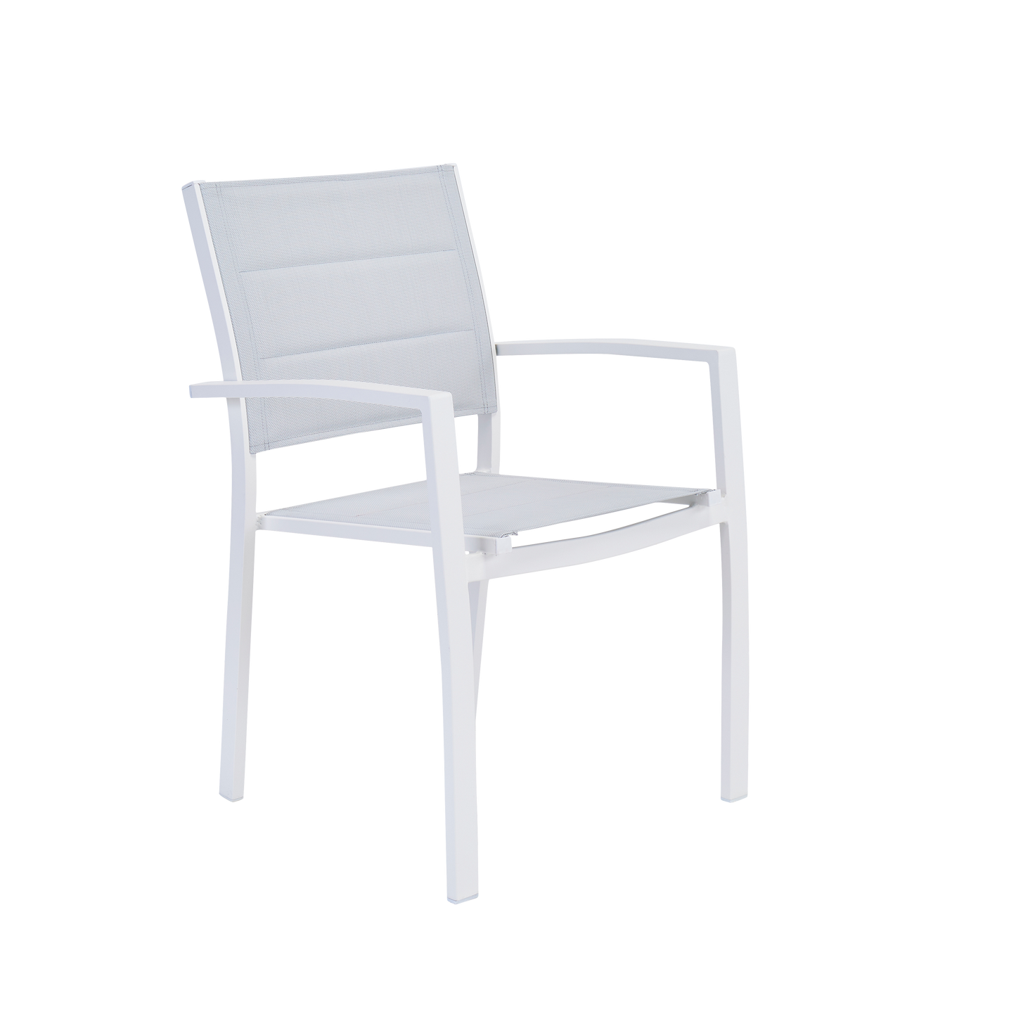 CHAIR WITH ARMRESTS ORION BETA II NATERIAL ALUMINUM AND TEXTILENE UPHOLSTERED WHITE