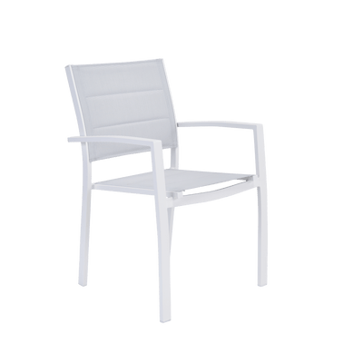 Bricocenter CHAIR WITH ARMRESTS ORION BETA II NATERIAL ALUMINUM AND TEXTILENE UPHOLSTERED WHITE