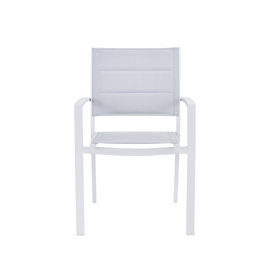 Bricocenter CHAIR WITH ARMRESTS ORION BETA II NATERIAL ALUMINUM AND TEXTILENE UPHOLSTERED WHITE