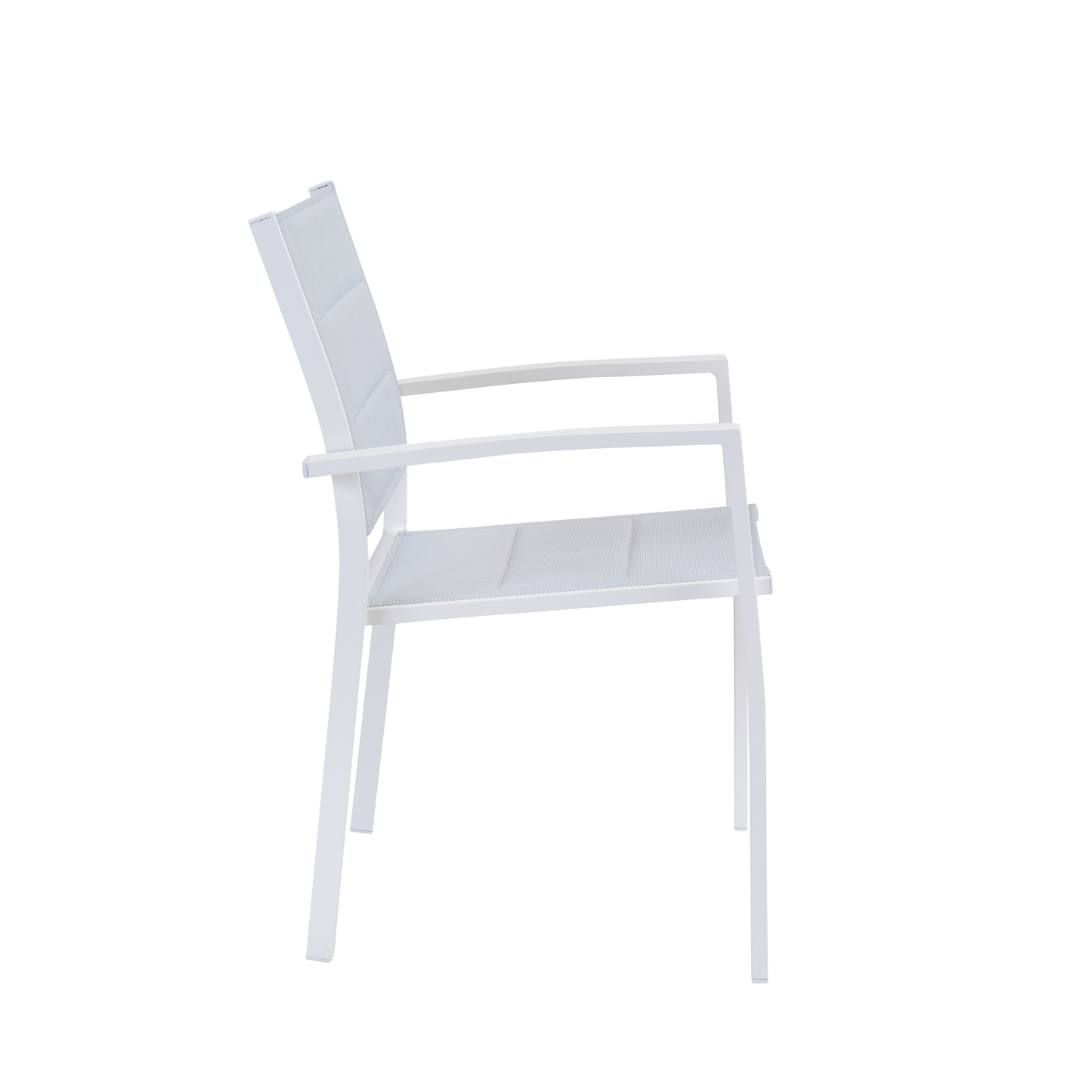 CHAIR WITH ARMRESTS ORION BETA II NATERIAL ALUMINUM AND TEXTILENE UPHOLSTERED WHITE