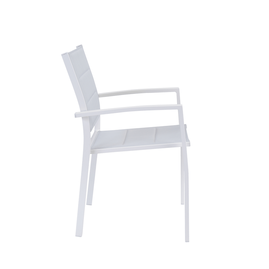 Bricocenter CHAIR WITH ARMRESTS ORION BETA II NATERIAL ALUMINUM AND TEXTILENE UPHOLSTERED WHITE