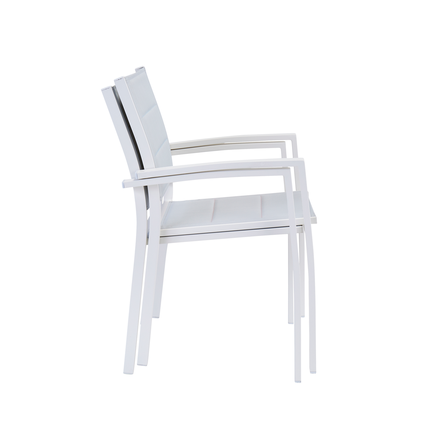 CHAIR WITH ARMRESTS ORION BETA II NATERIAL ALUMINUM AND TEXTILENE UPHOLSTERED WHITE