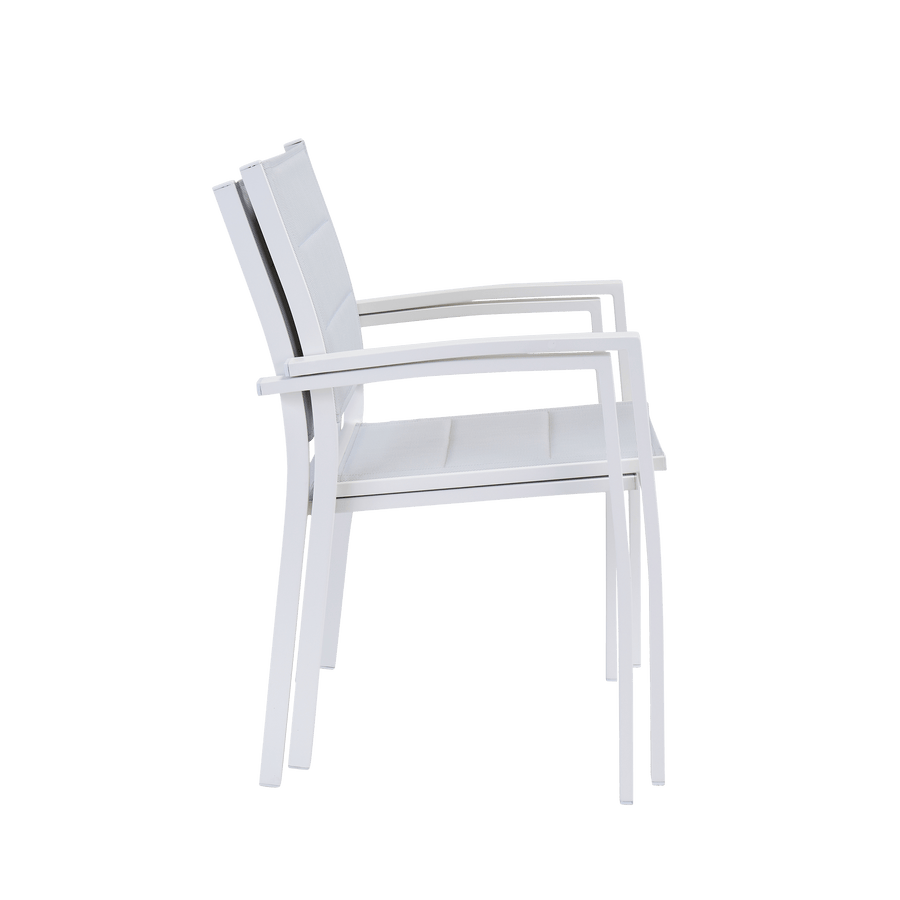 Bricocenter CHAIR WITH ARMRESTS ORION BETA II NATERIAL ALUMINUM AND TEXTILENE UPHOLSTERED WHITE
