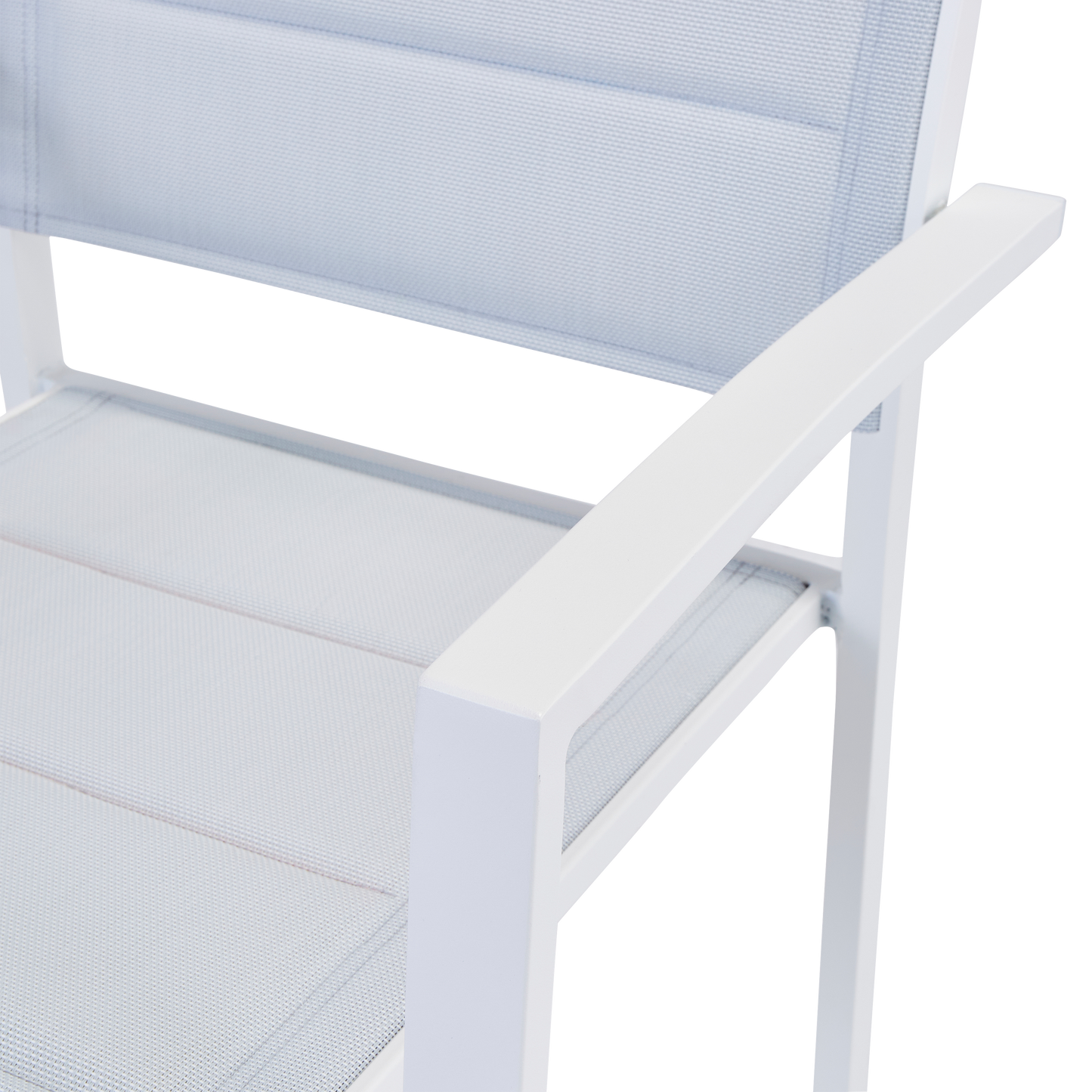 CHAIR WITH ARMRESTS ORION BETA II NATERIAL ALUMINUM AND TEXTILENE UPHOLSTERED WHITE