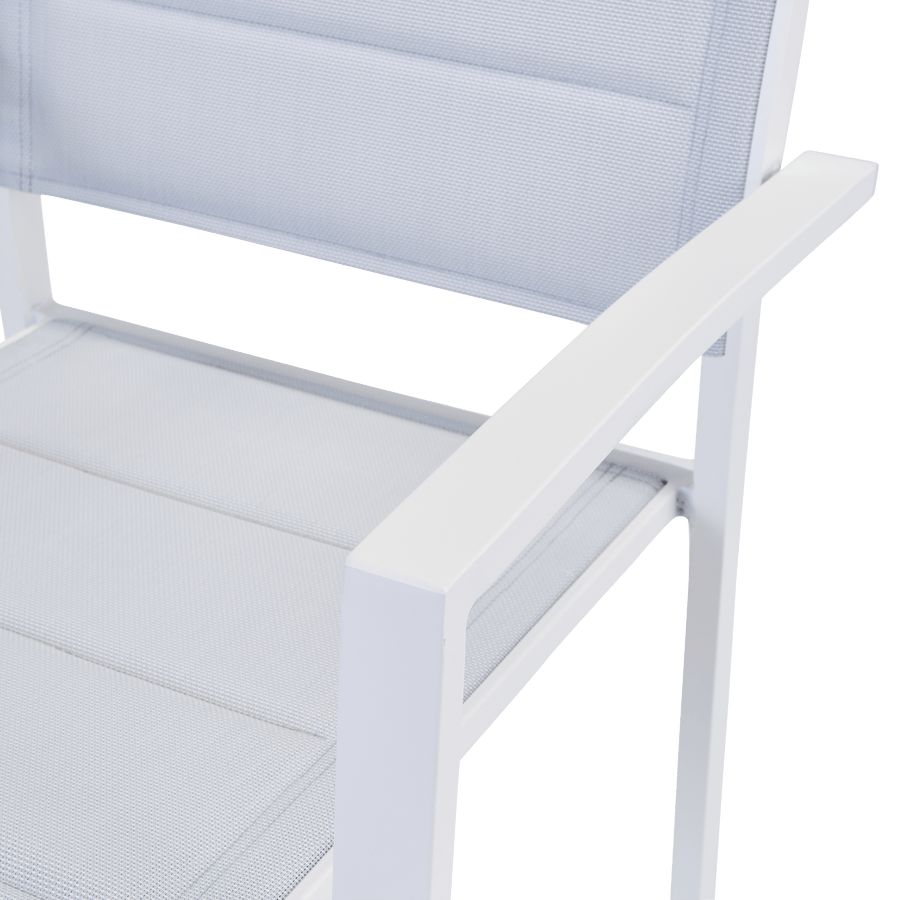 Bricocenter CHAIR WITH ARMRESTS ORION BETA II NATERIAL ALUMINUM AND TEXTILENE UPHOLSTERED WHITE