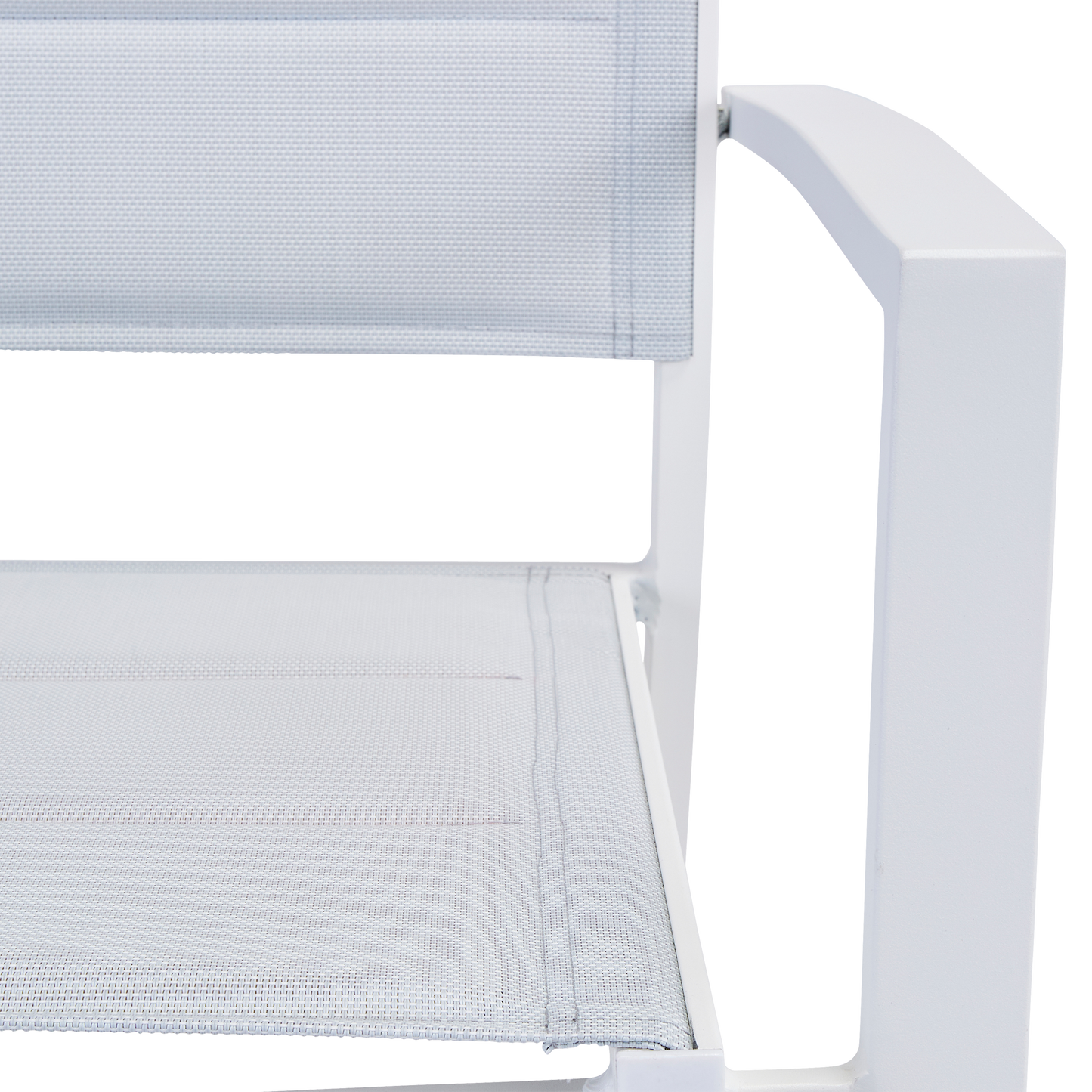 CHAIR WITH ARMRESTS ORION BETA II NATERIAL ALUMINUM AND TEXTILENE UPHOLSTERED WHITE