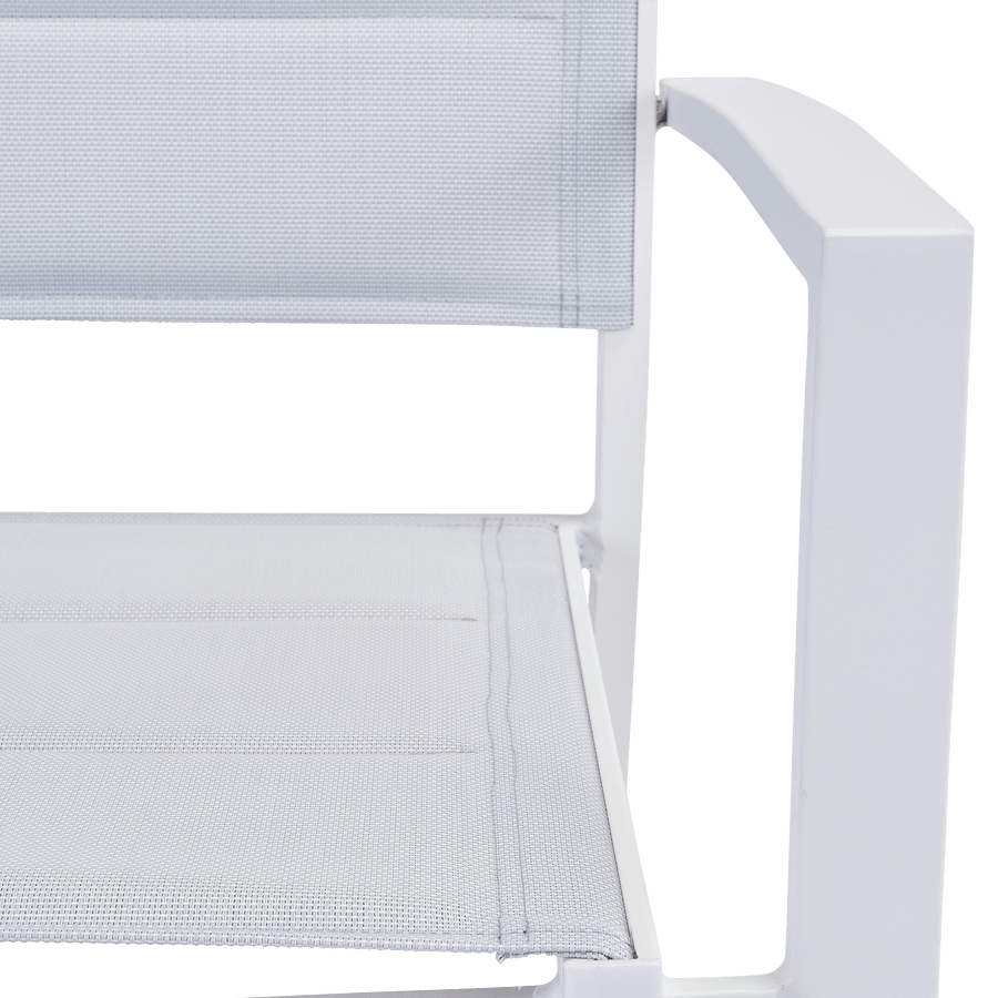 Bricocenter CHAIR WITH ARMRESTS ORION BETA II NATERIAL ALUMINUM AND TEXTILENE UPHOLSTERED WHITE