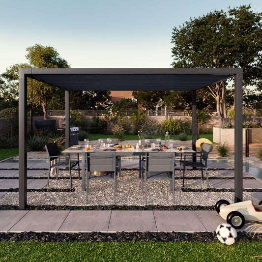 Bricocenter PERGOLA MANEA NATERIAL ALLUMINIO 350X260 ANTRACITE TELO POLIESTERE 250GR