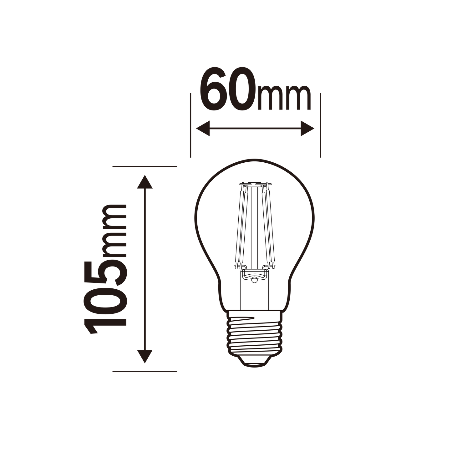 LED BULB E27=100W DROP TRANSPARENT WARM LIGHT