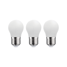 3 LED BULBS E27=40W FROSTED SPHERE NATURAL LIGHT