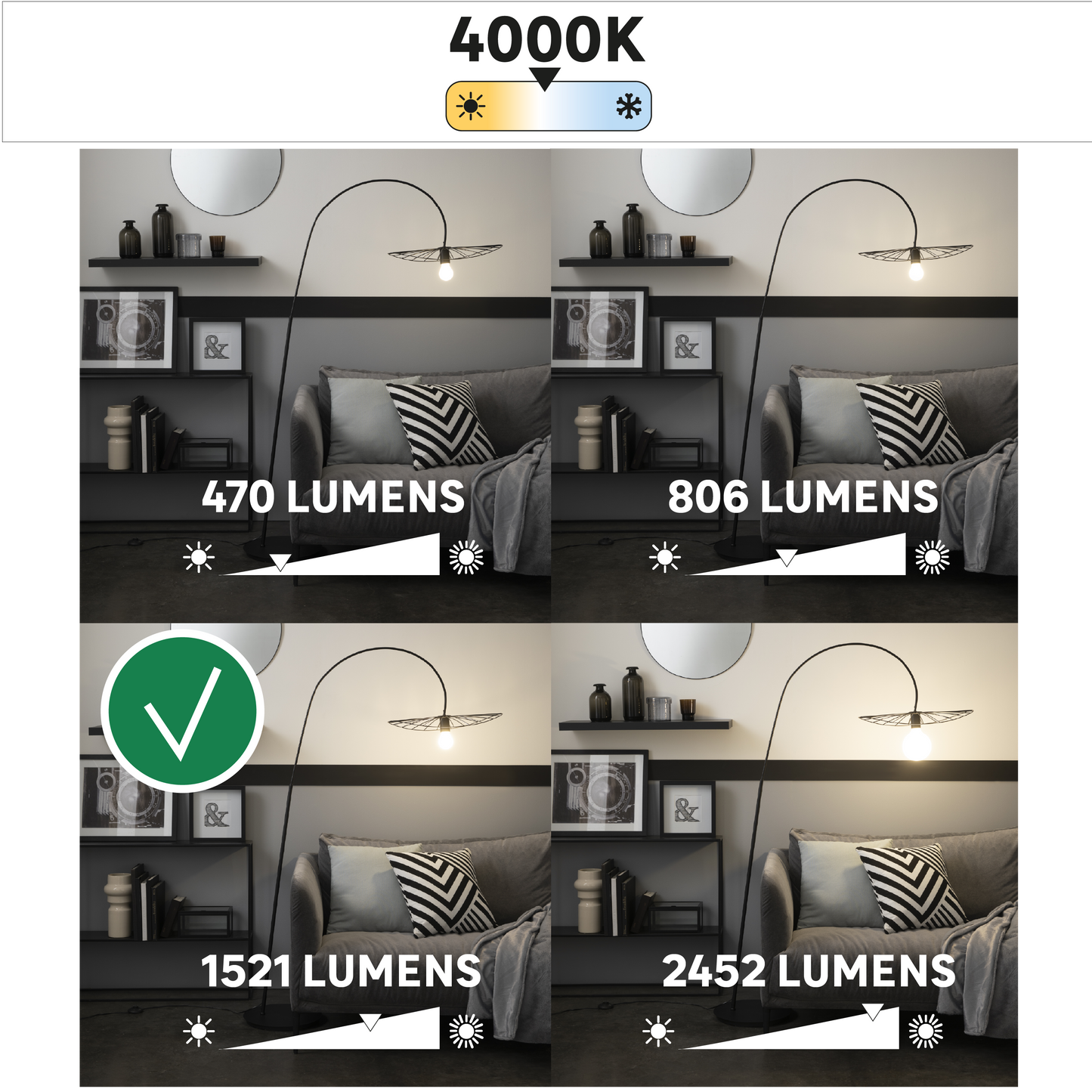 LED BULB E27=100W FROSTED GLOBE NATURAL LIGHT DIMMABLE