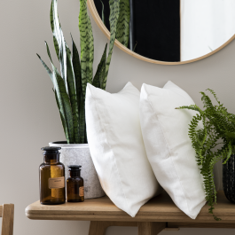 LENAYA LINEN WHITE CUSHION 45X45CM