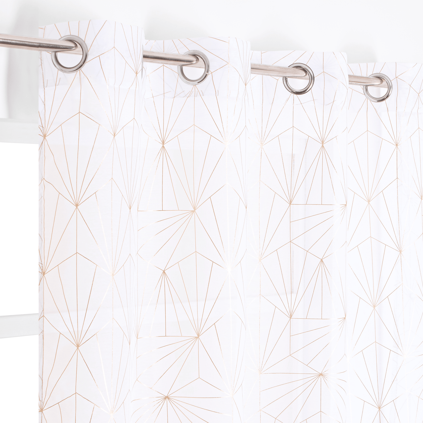 Bricocenter ARDA WHITE AND GOLD FILTER CURTAIN 140X280 CM WITH EYELETS