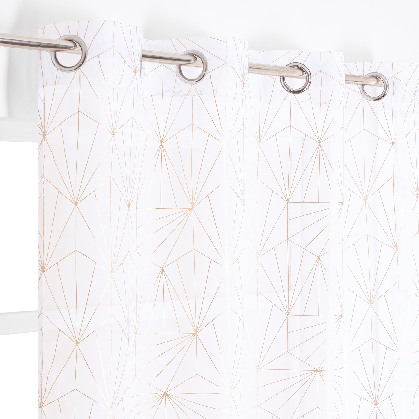 ARDA WHITE AND GOLD FILTER CURTAIN 140X280 CM WITH EYELETS