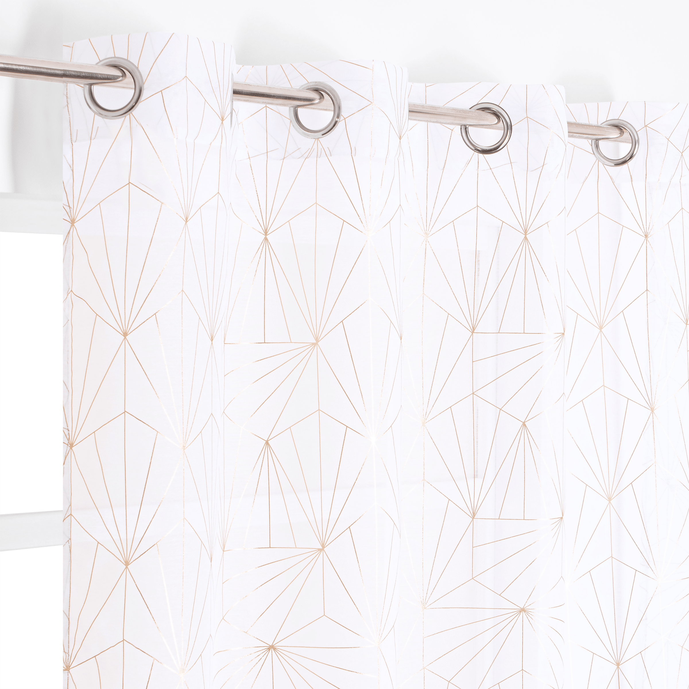 Bricocenter ARDA WHITE AND GOLD FILTER CURTAIN 140X280 CM WITH EYELETS