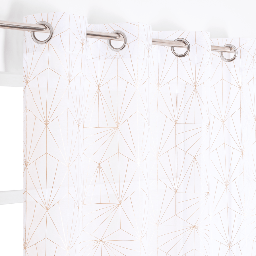 Bricocenter ARDA WHITE AND GOLD FILTER CURTAIN 140X280 CM WITH EYELETS