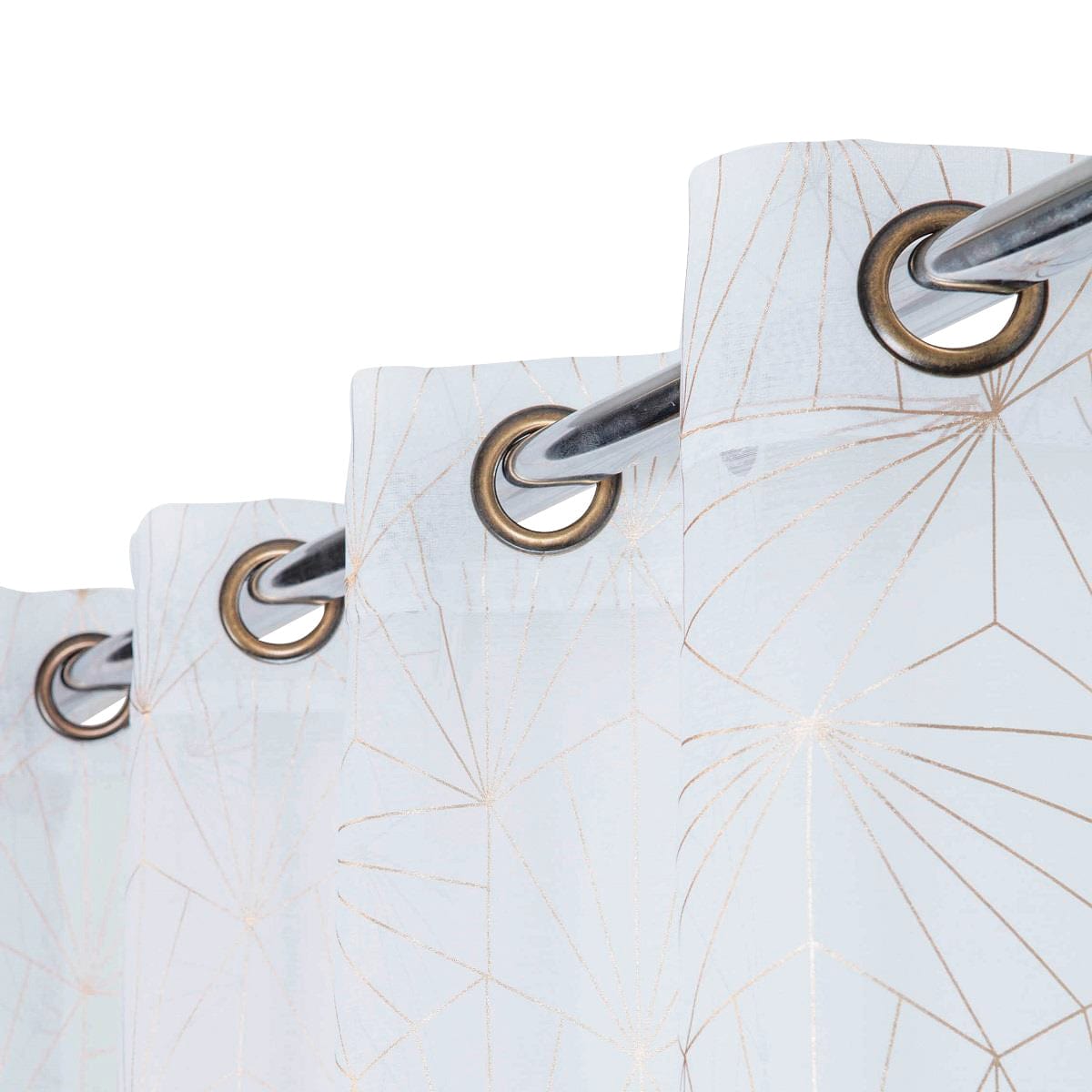 Bricocenter ARDA WHITE AND GOLD FILTER CURTAIN 140X280 CM WITH EYELETS