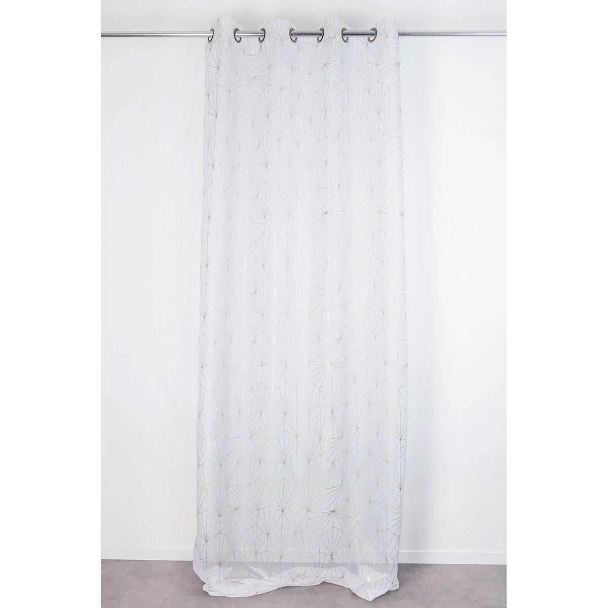 ARDA WHITE AND GOLD FILTER CURTAIN 140X280 CM WITH EYELETS