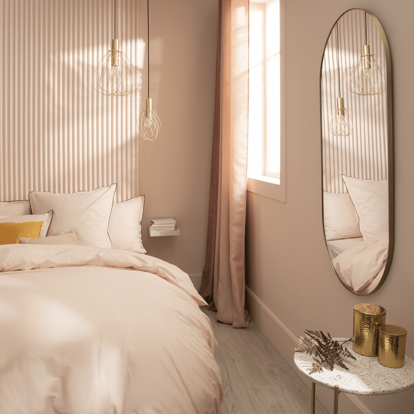 Bricocenter DARIO PINK GOLD OPAQUE CURTAIN 140X280 WITH EYELETS