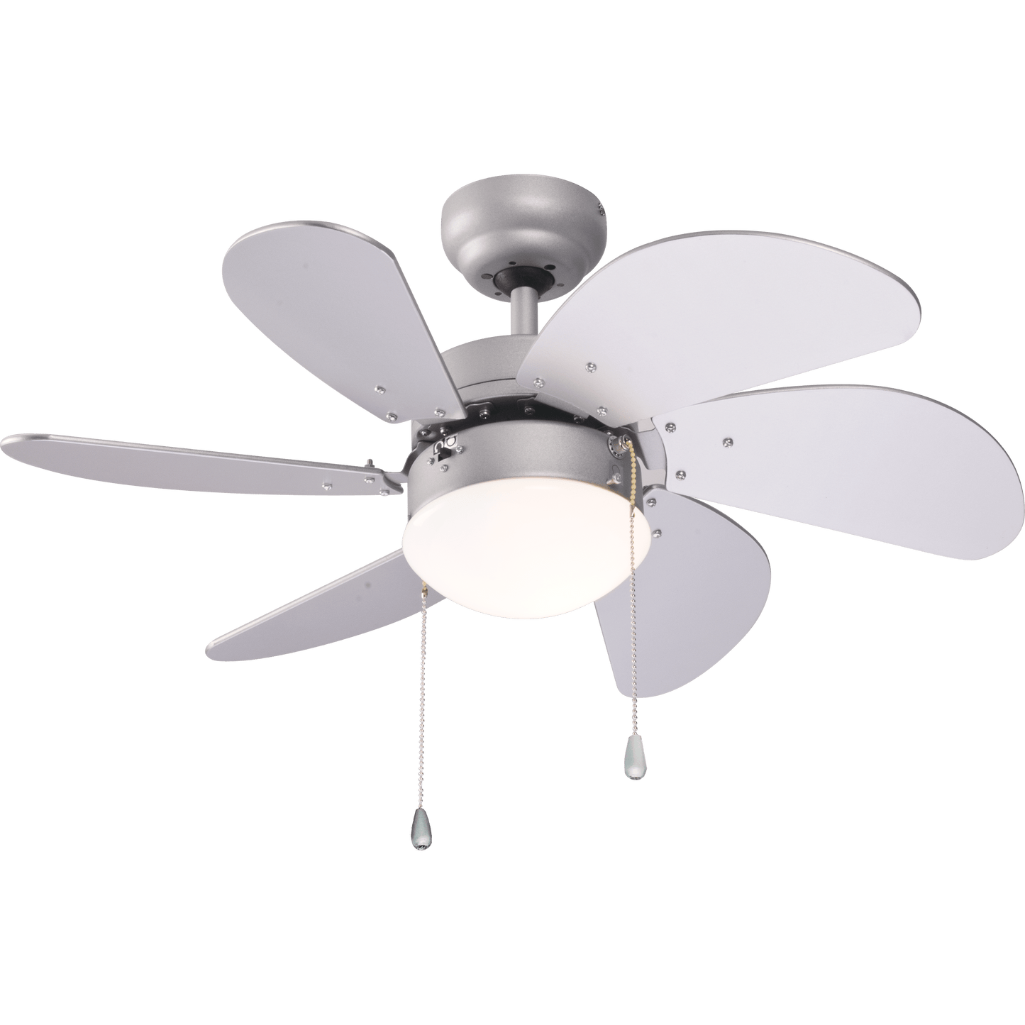Bricocenter VENTILATORE DA SOFFITO TENERIFE 6 PALE D76 E27 60W METALLO LEGNO BIANCO E SILVER