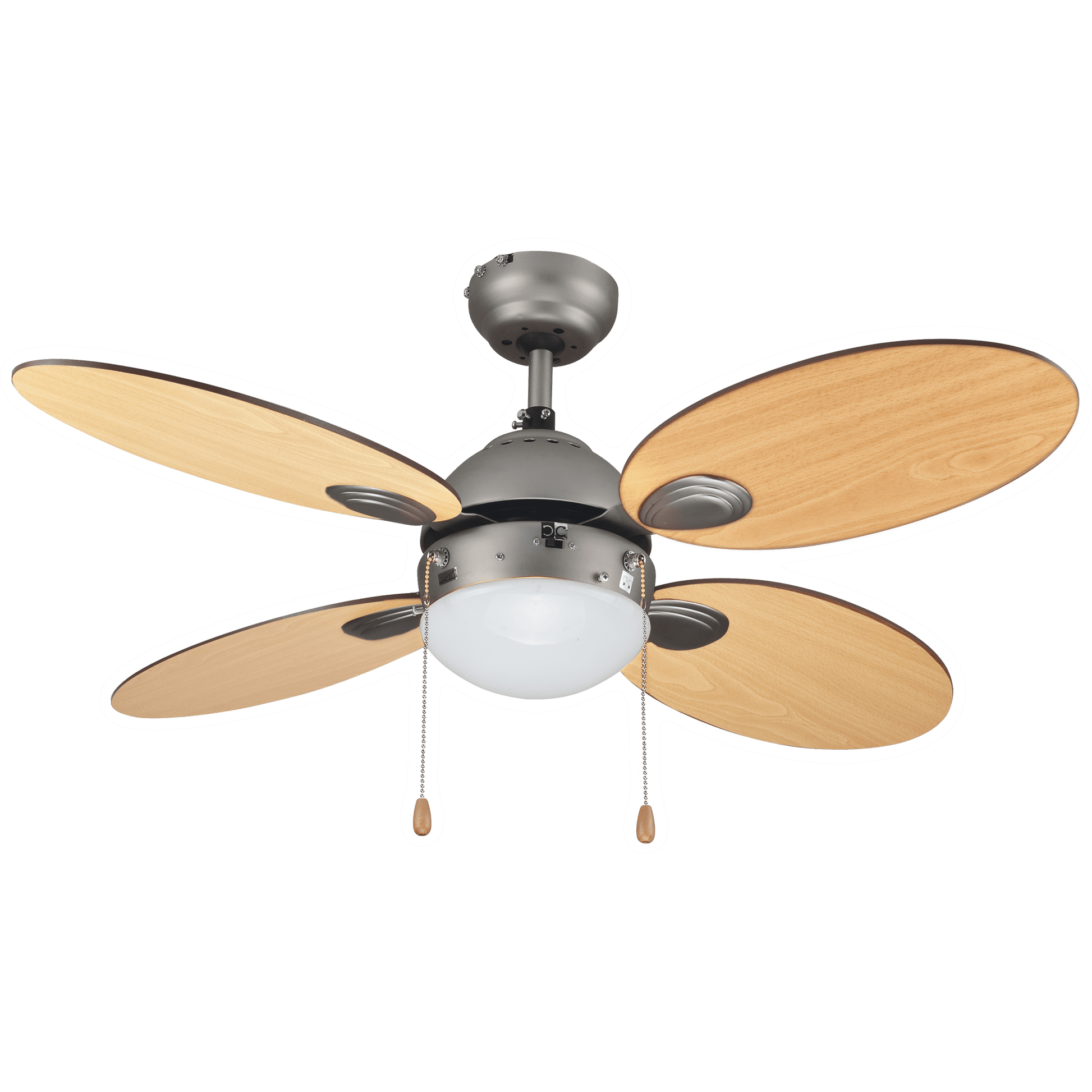 Bricocenter MAURICE CEILING FAN 4 BALE D106 2xE27 CHERRY WOOD