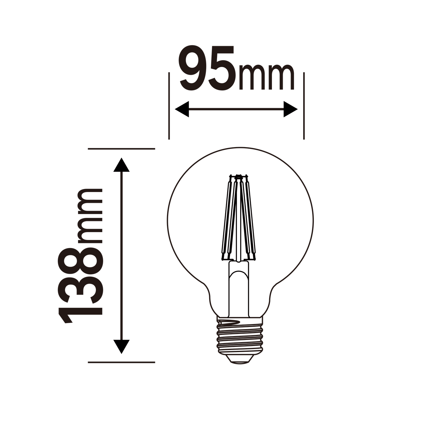 Bricocenter DECORATIVE LED BULB E27= 60W AMBER GLOBE