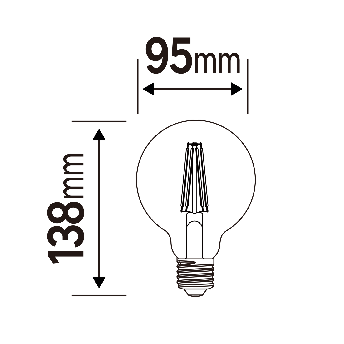 Bricocenter DECORATIVE LED BULB E27= 60W AMBER GLOBE