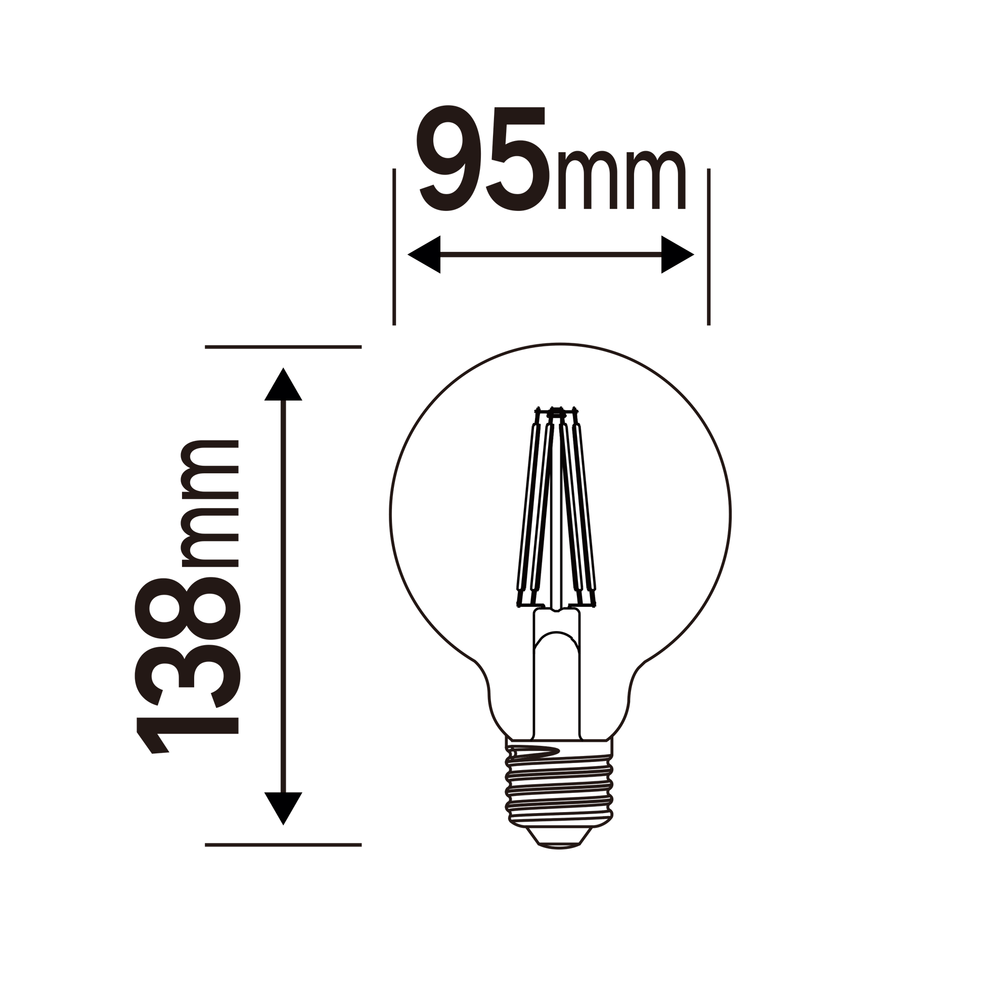 Bricocenter DECORATIVE LED BULB E27= 60W AMBER GLOBE