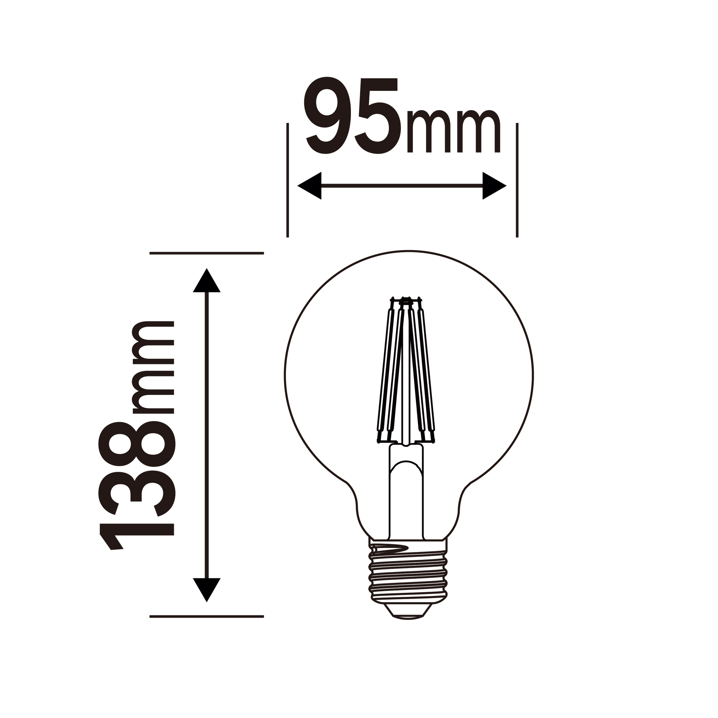 Bricocenter DECORATIVE LED BULB E27= 60W AMBER GLOBE