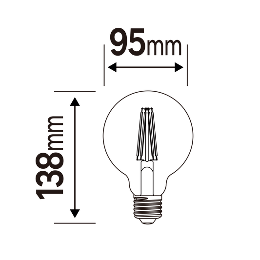 Bricocenter DECORATIVE LED BULB E27= 60W AMBER GLOBE