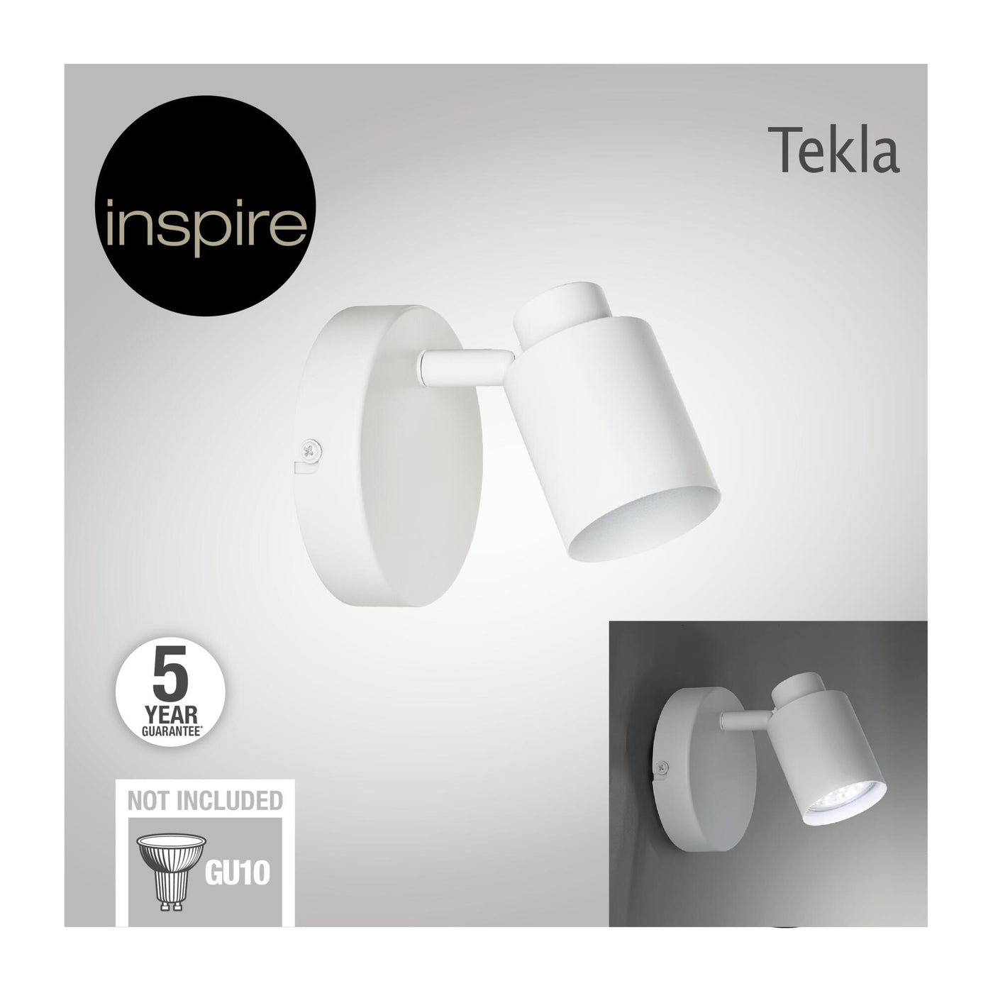 TEKLA METAL WHITE GU10=50W SPOTLIGHT