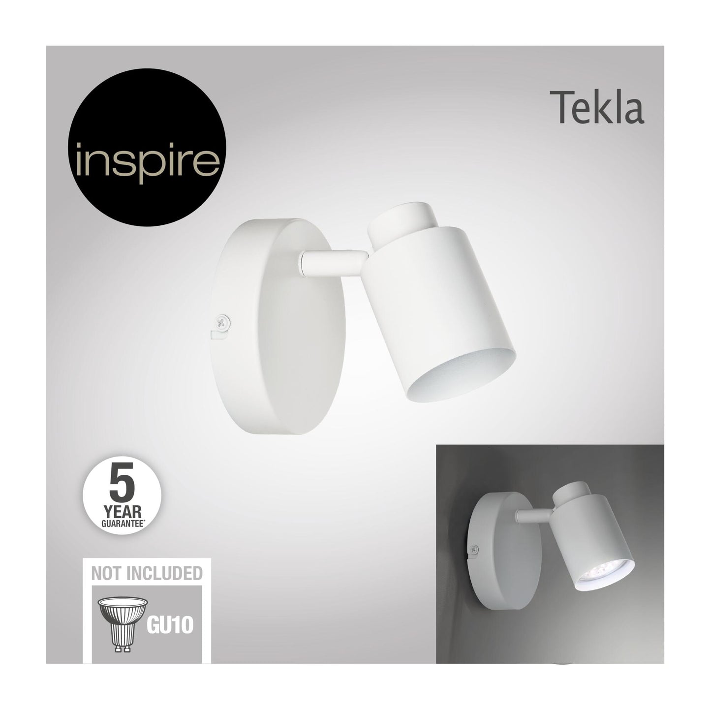 TEKLA METAL WHITE GU10=50W SPOTLIGHT