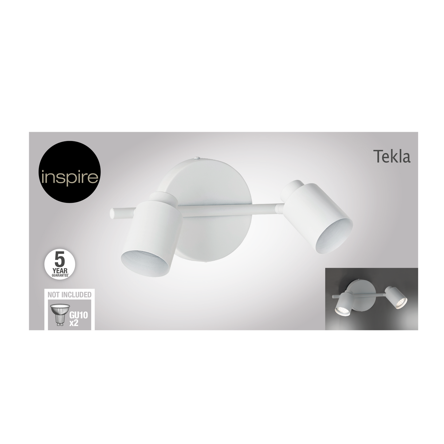 TEKLA METAL SPOTLIGHTS WHITE 2XGU10=50W