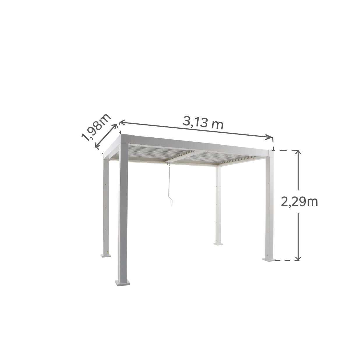 BIOCLIMATIC PERGOLA CLIMA NATERIAL FULL ALUMINUM 313X198 WHITE