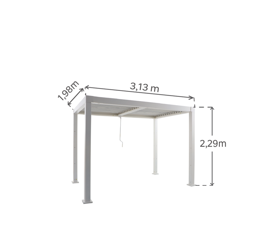 BIOCLIMATIC PERGOLA CLIMA NATERIAL FULL ALUMINUM 313X198 WHITE