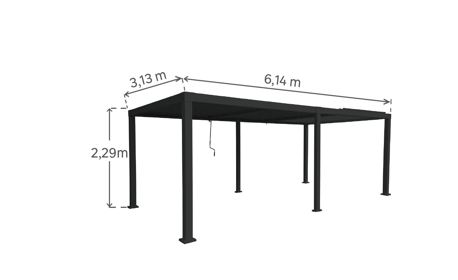 BIOCLIMATIC PERGOLA CLIMA NATERIAL FULL ALUMINUM 313X614 ANTHRACITE