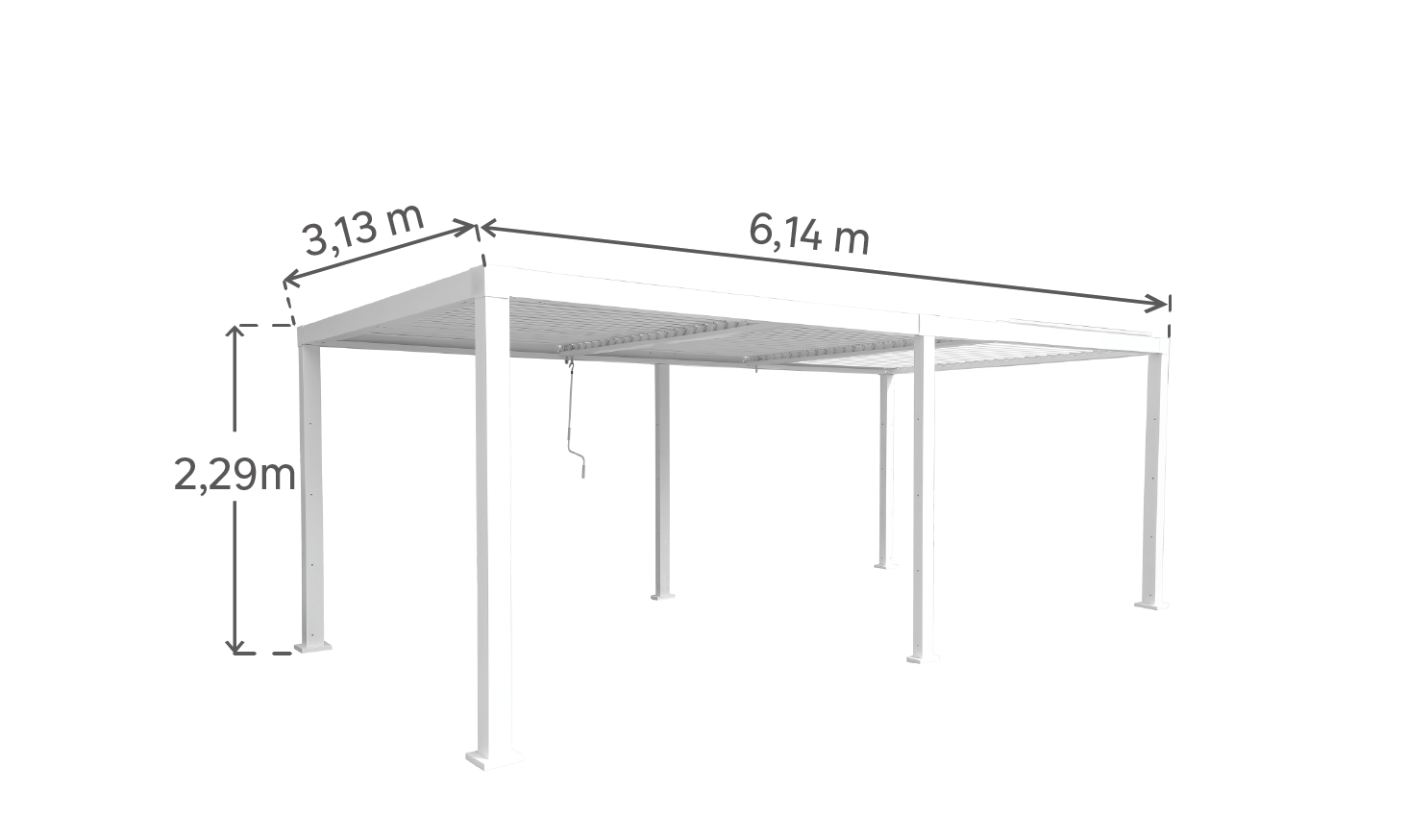 BIOCLIMATIC PERGOLA CLIMA NATERIAL FULL ALUMINUM 313X614 WHITE