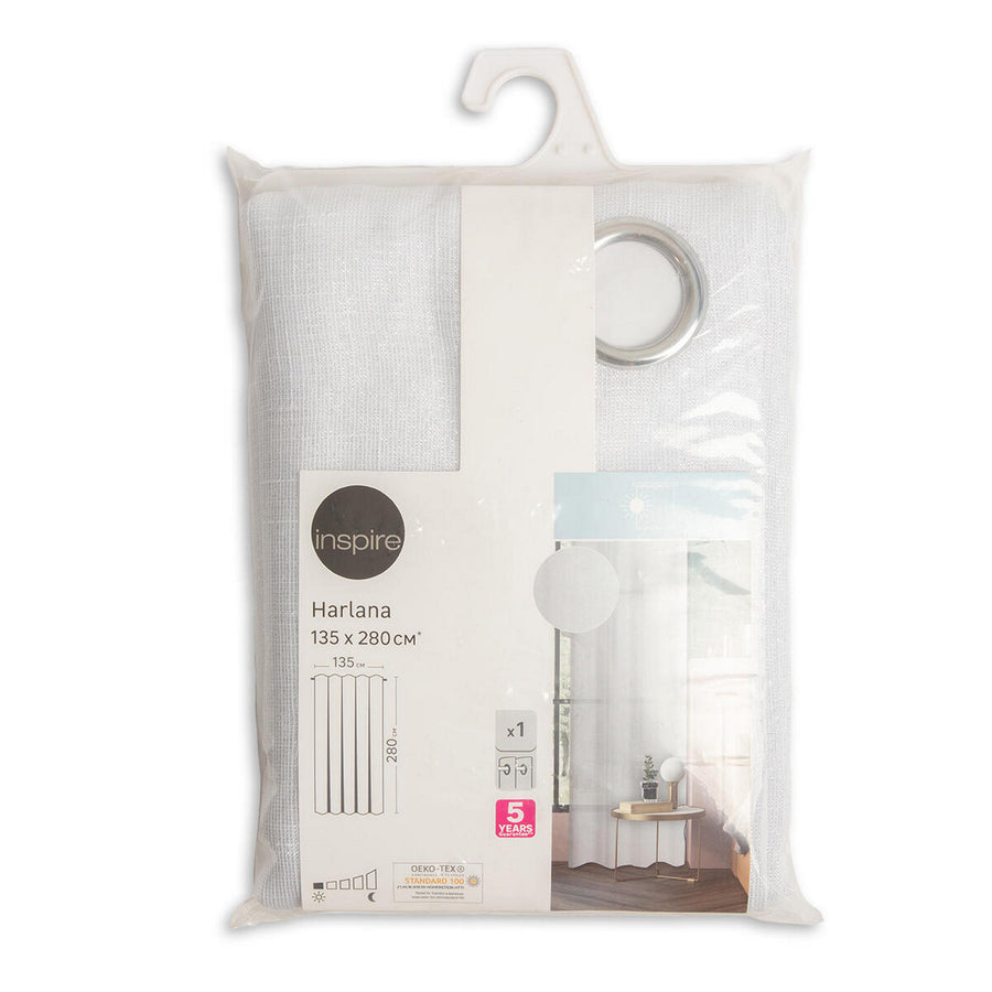 Tenda harlana bianco argento filtrante 135x280cm con occhielli