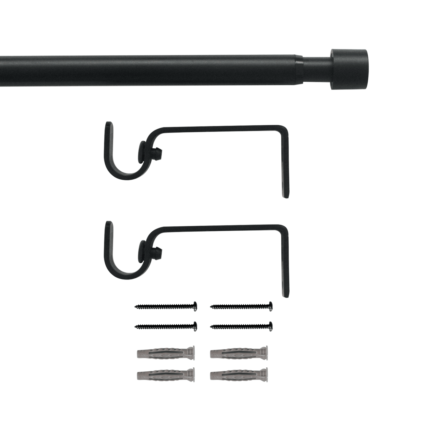 Black metal cap replacement kit, d13/16, 120–210 cm