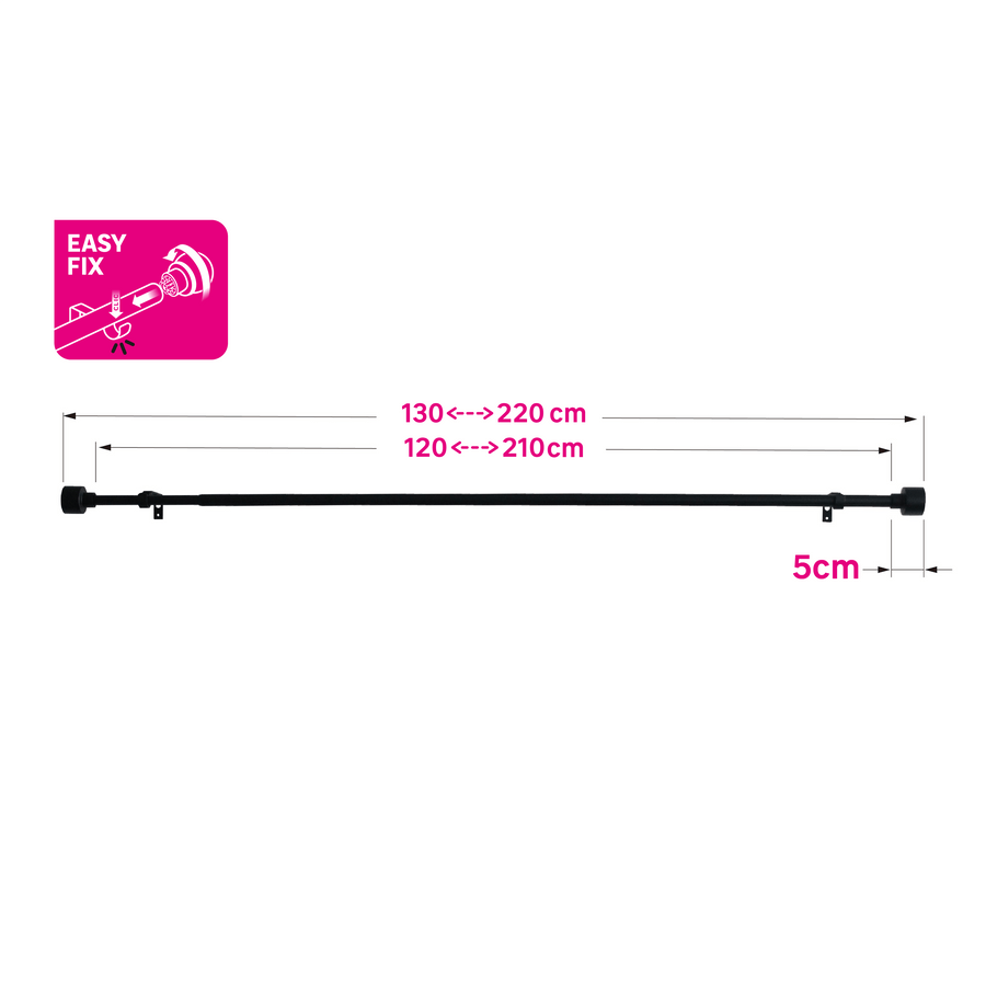 Bricocenter DUPLO METAL RILOGA KIT BLACK 120/210 CM D16/19