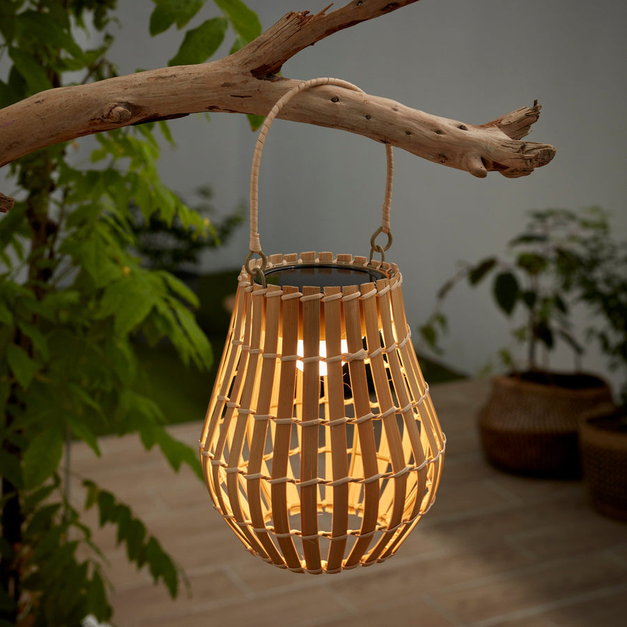Bricocenter PORTABLE SOLAR LAMPU RATTAN 21CM LED 3W LIGHT NATURAE IP54 WITH USB