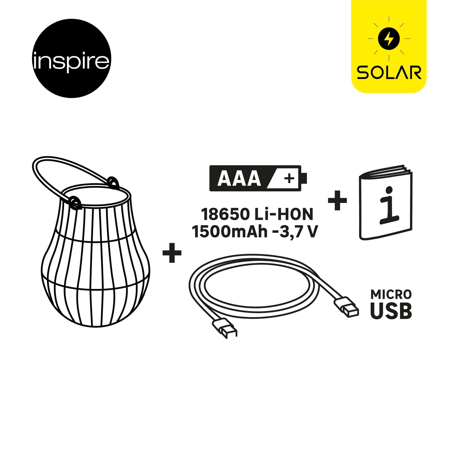 Bricocenter PORTABLE SOLAR LAMPU RATTAN 21CM LED 3W LIGHT NATURAE IP54 WITH USB