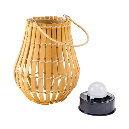 Bricocenter PORTABLE SOLAR LAMPU RATTAN 21CM LED 3W LIGHT NATURAE IP54 WITH USB