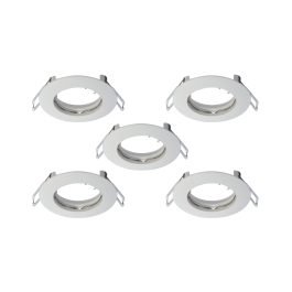 5 DOWNLIGHTS PLASTIC WHITE D7.5 CM LED GU10 35W