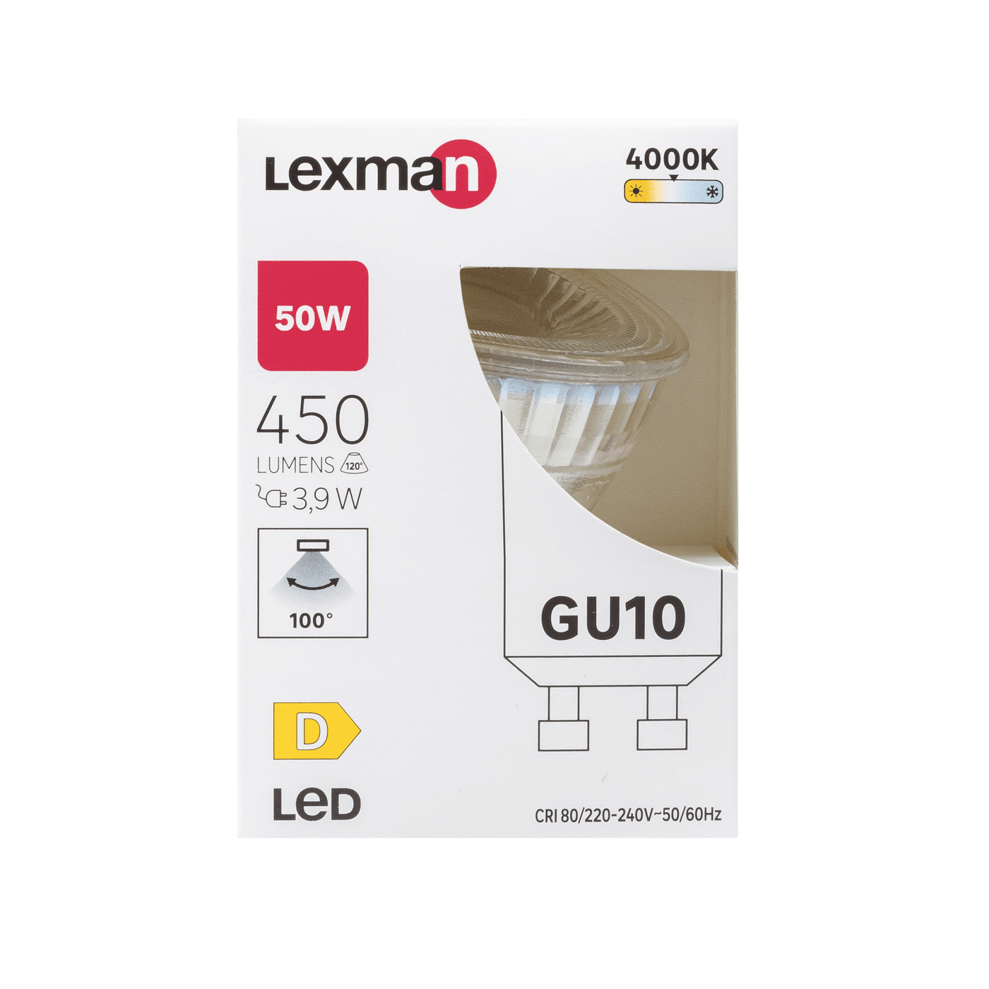 LED BULB GU10 50W CLEAR NATURAL LIGHT