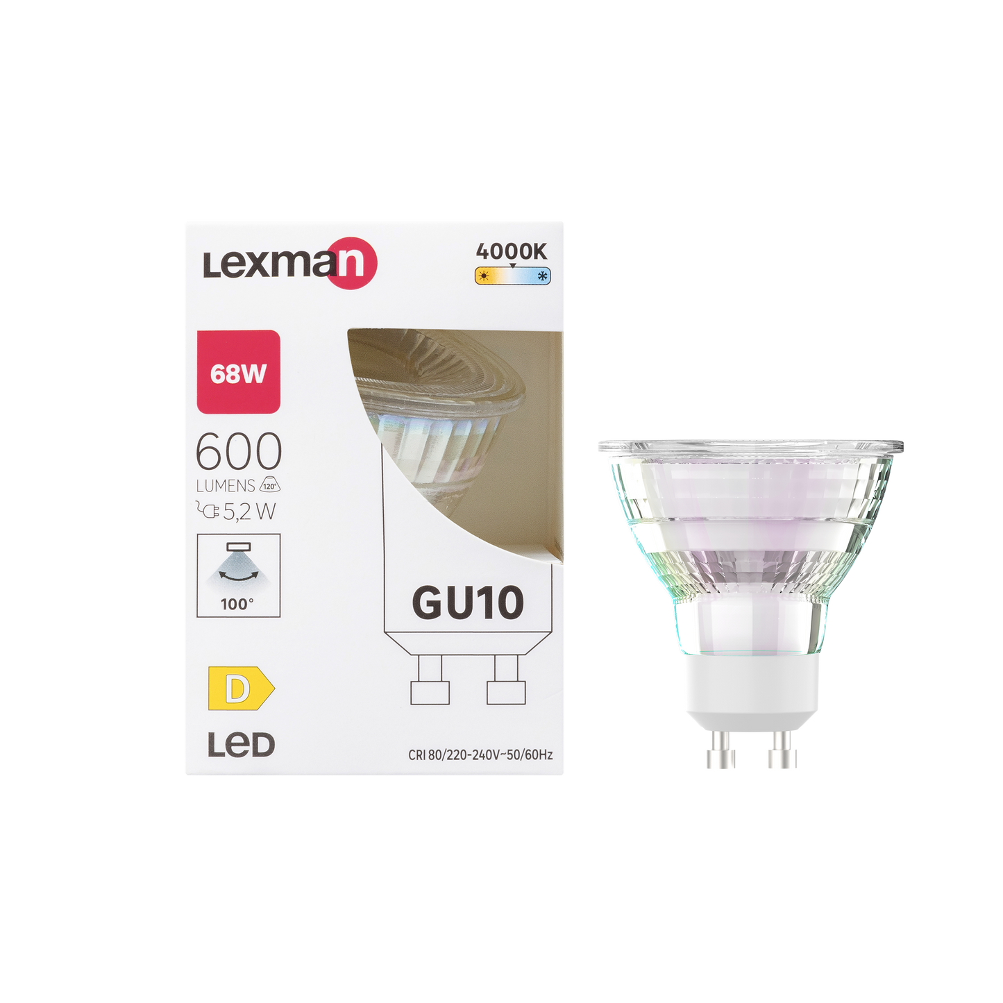 LED BULB GU10 68W TRANSPARENT NATURAL LIGHT