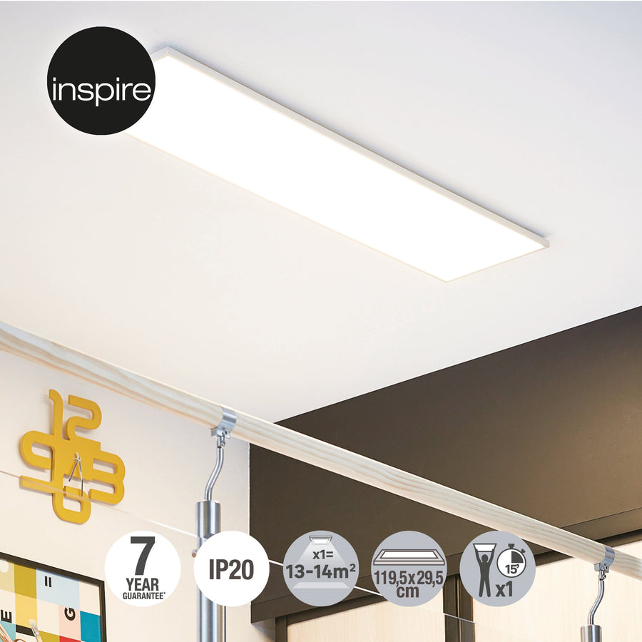 Bricocenter ALUMINIUM LED PANEL SILVER 30X120 CM 42W CCT DIMMABLE