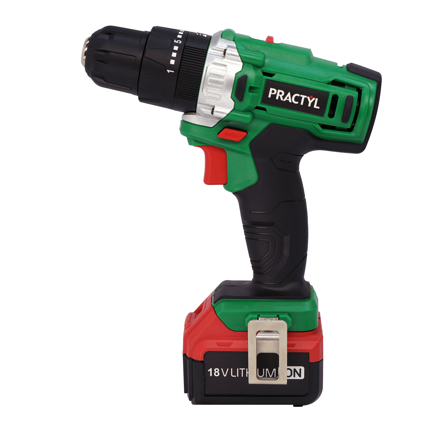 Bricocenter PRACTYL 18V SCREWDRIVER DRILL, 1 BATTERY 2 AH, CHARGER