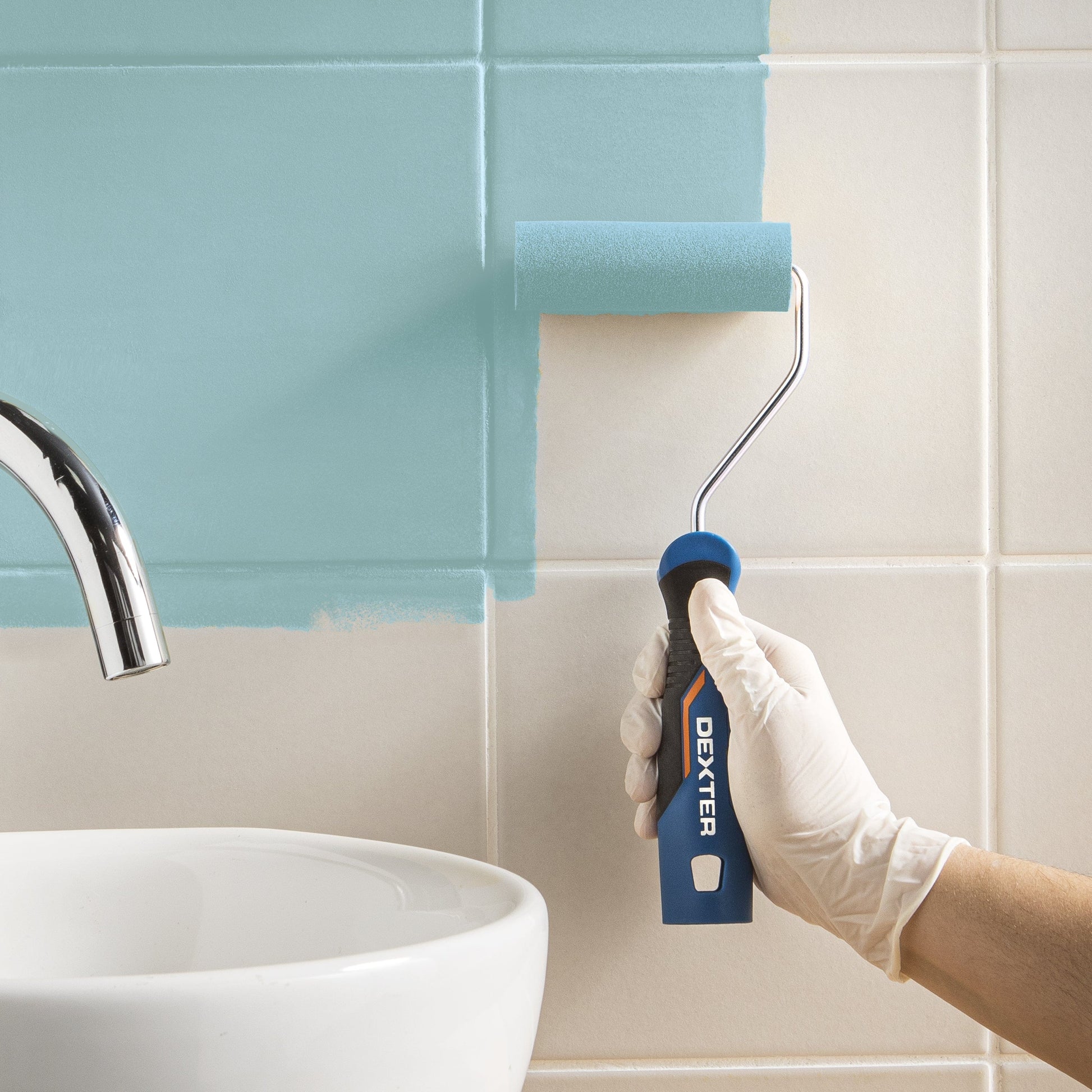 Bricocenter WATER GLAZE FOR FURNITURE AND TILES KITCHEN AND BATHROOM GRAY CELADON 4 SATIN LUXENS 2 LT